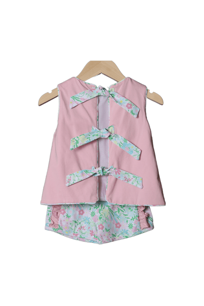 The Smocked Flamingo Ellie Floral Knit Short Set