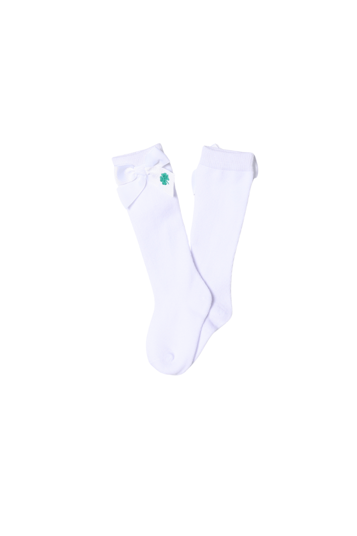 The Smocked Flamingo Embroidered Clover Bow Socks