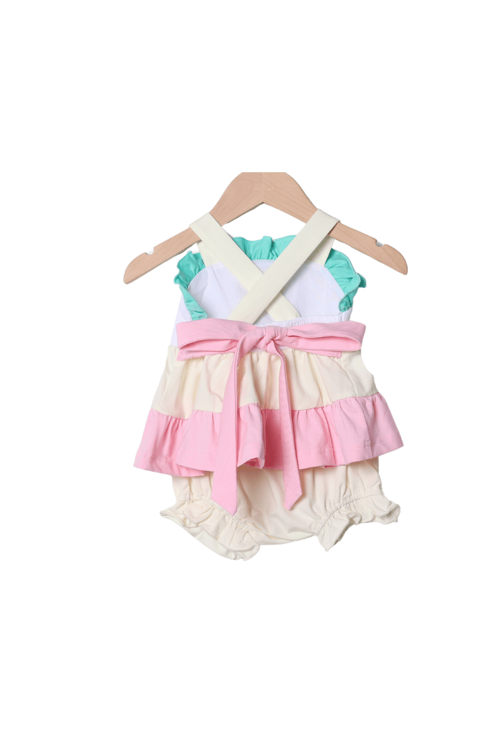 The Smocked Flamingo French Knot Mouse Balloons Bloomer Set