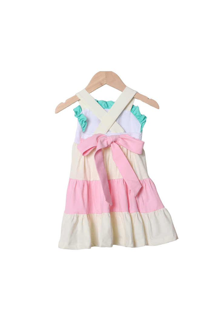 The Smocked Flamingo French Knot Mouse Balloons Dress