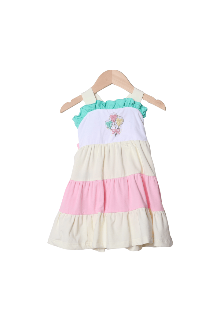 The Smocked Flamingo French Knot Mouse Balloons Dress