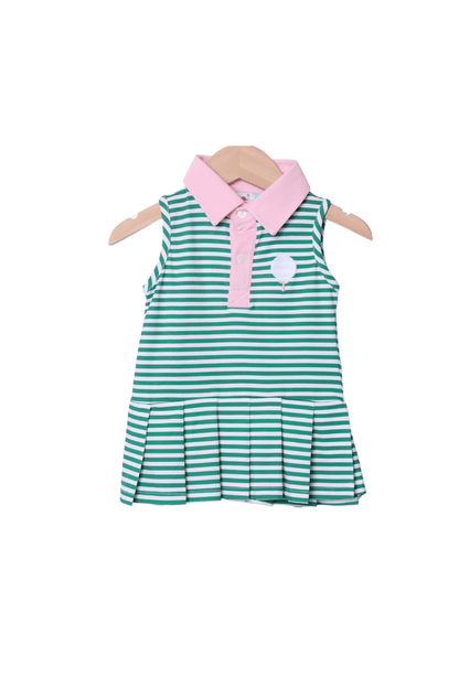 Green Stripe Knit Golf Dress 6