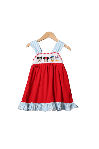 The Smocked Flamingo Hand Smocked Mouse and Friends Dress