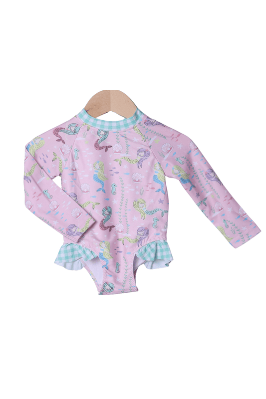 The Smocked Flamingo Mermaid Magic Scalloped Swimsuit