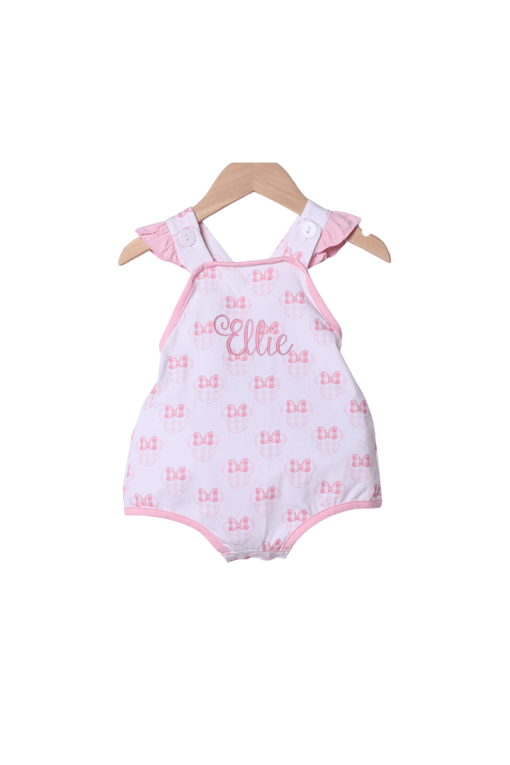 The Smocked Flamingo Pink Gingham Mouse Bubble