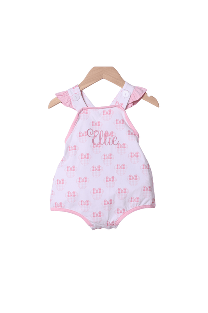 The Smocked Flamingo Pink Gingham Mouse Bubble