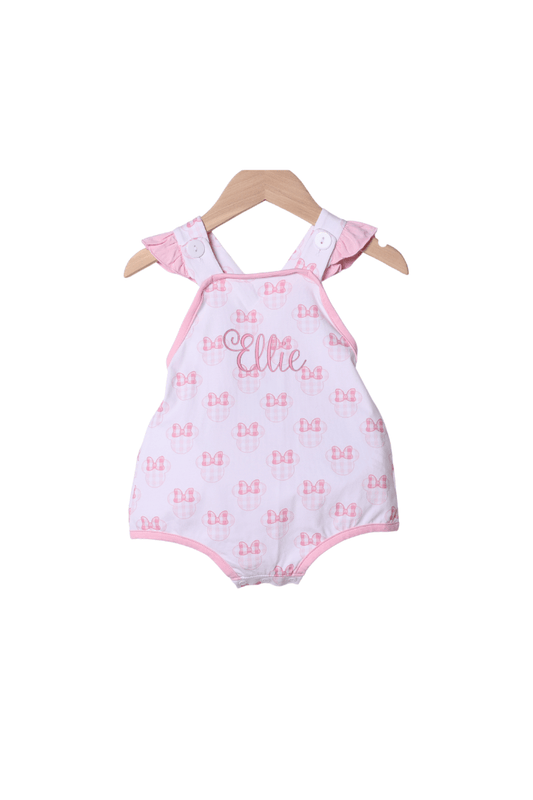 The Smocked Flamingo Pink Gingham Mouse Bubble