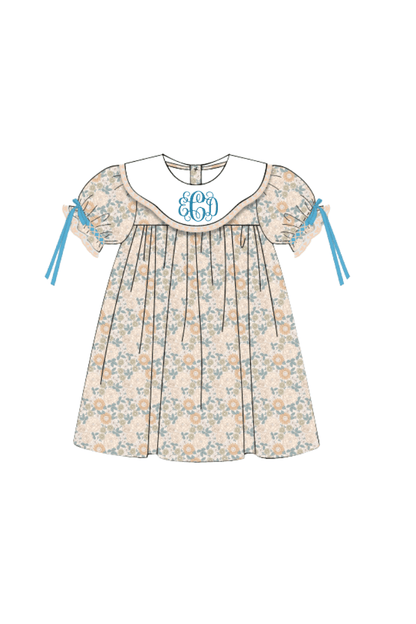 The Smocked Flamingo Pre-Order Autumn Floral Bow Dress