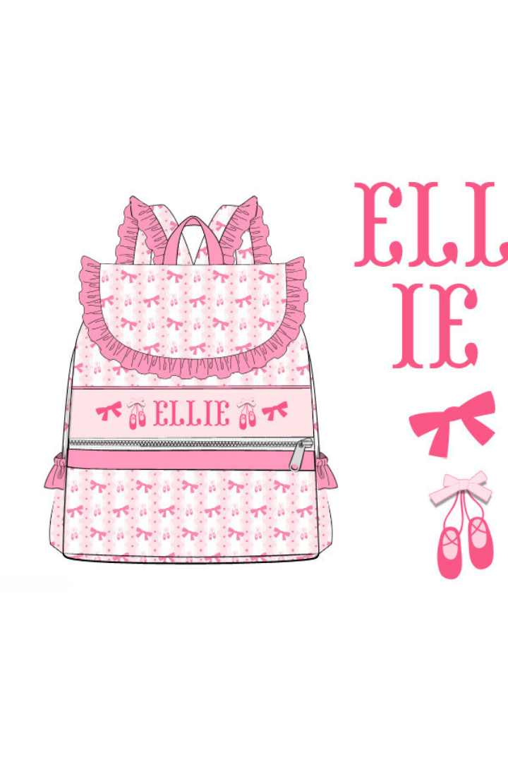 The Smocked Flamingo Pre-Order Custom Hand Smocked Name Ballerina Backpack