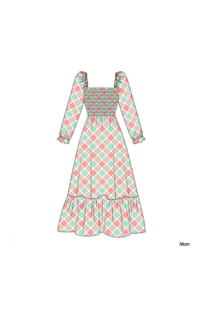 The Smocked Flamingo Pre-Order Custom Holiday Plaid Matching Mom Dress