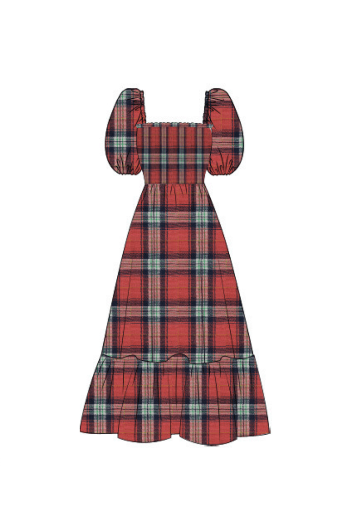 The Smocked Flamingo Pre-Order Custom Tartan Plaid Mom Matching Dress