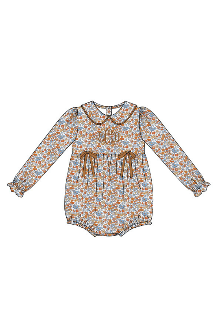 The Smocked Flamingo Pre-Order Fall Floral Bow Bubble