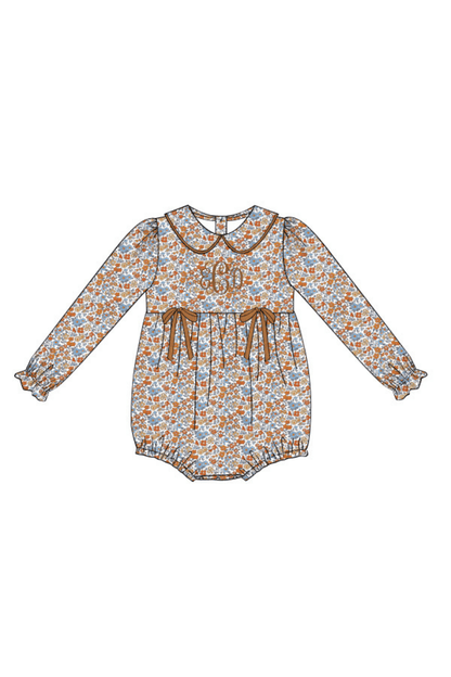 The Smocked Flamingo Pre-Order Fall Floral Bow Bubble