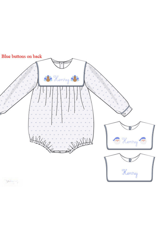 The Smocked Flamingo Pre-Order French Knot Custom Name Interchangeable Bubble