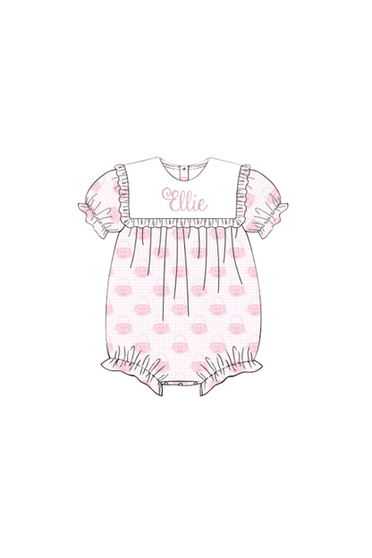The Smocked Flamingo Pre-Order Jack O Lantern Pink Bib Bubble