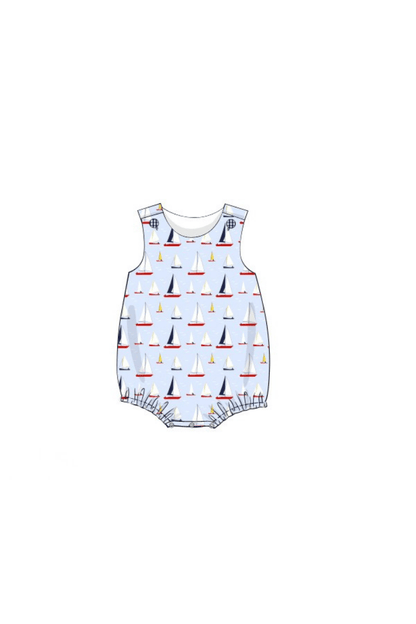 The Smocked Flamingo Pre-Order Sail Away Blue and Red Bubble