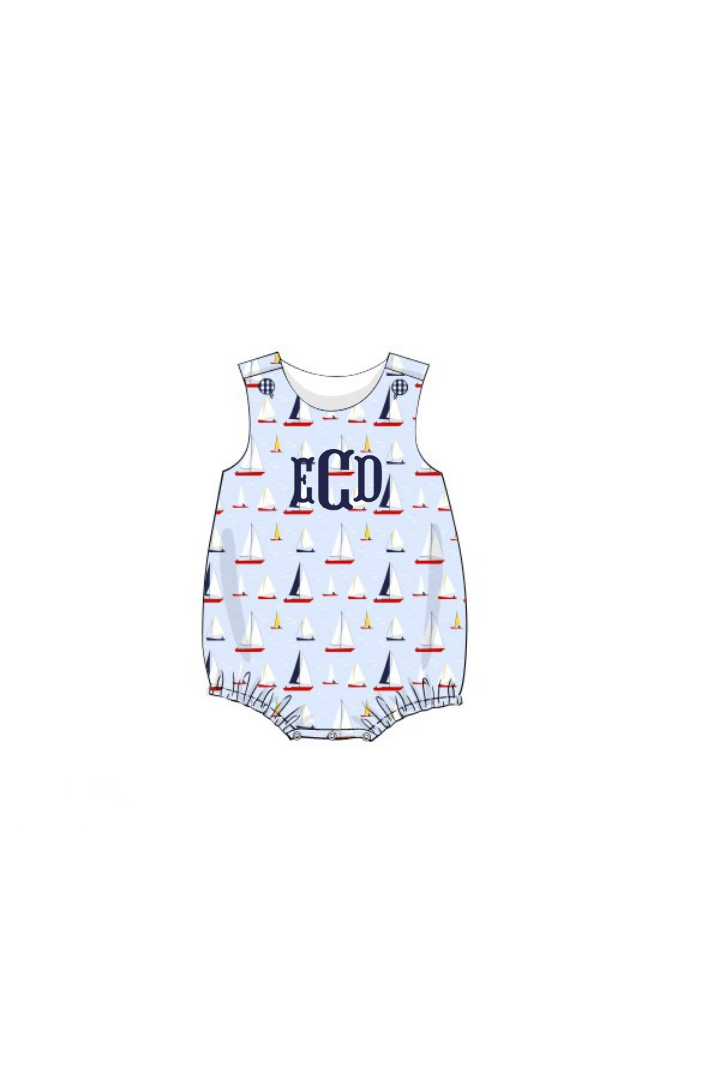 The Smocked Flamingo Pre-Order Sail Away Blue and Red Bubble