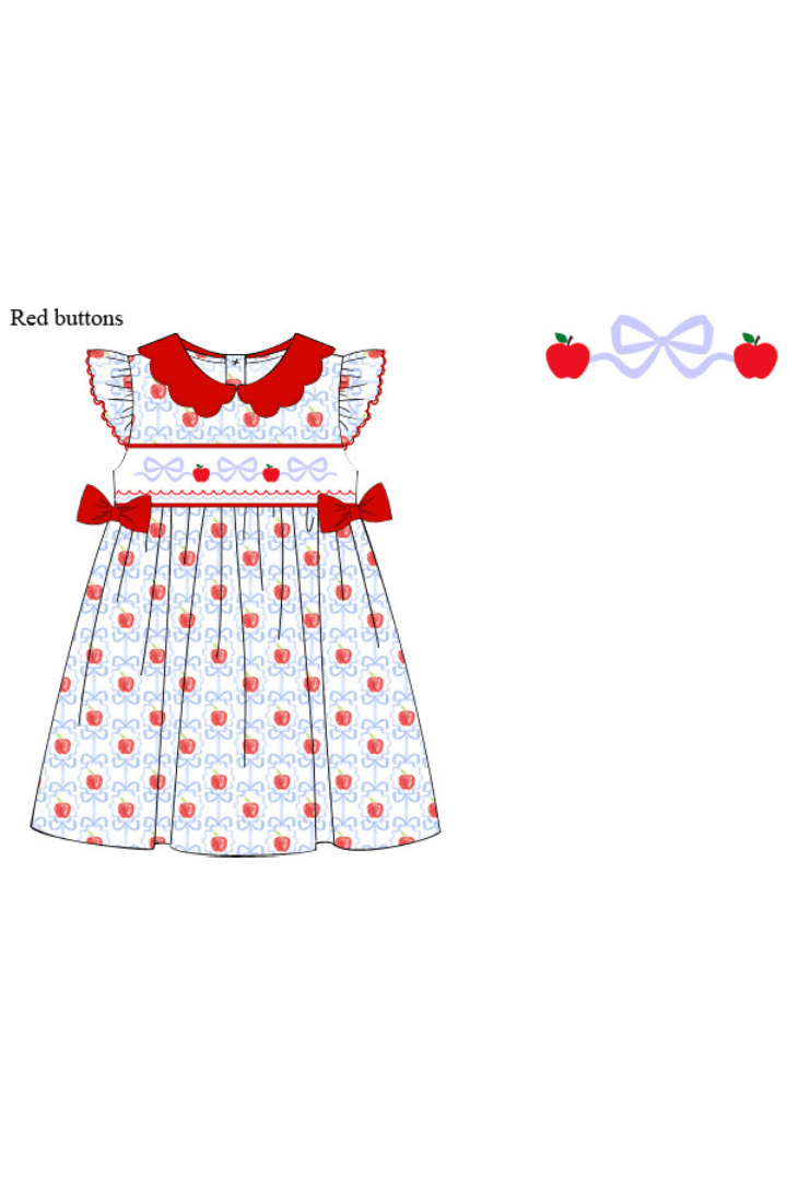 The Smocked Flamingo Pre-Order Smocked Apple Knit Dress