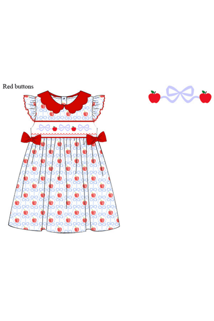 The Smocked Flamingo Pre-Order Smocked Apple Knit Dress