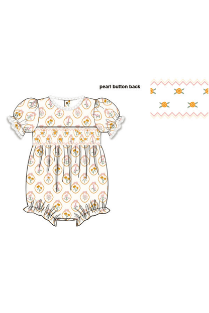 The Smocked Flamingo Pre-Order Smocked Autumn Blooms Bubble