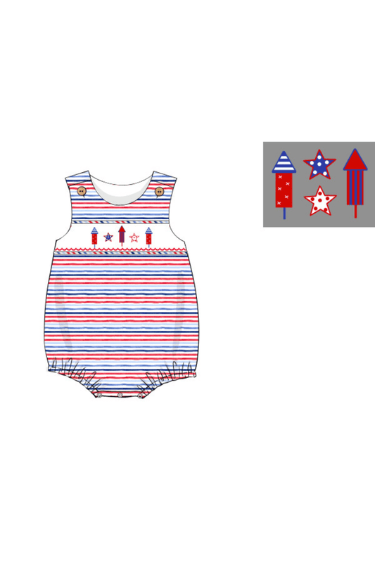 The Smocked Flamingo Pre-Order Smocked Red, White and Boom Bubble