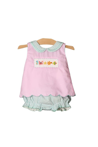 The Smocked Flamingo Pre-Order Smocked Sea Creatures Bloomer Set