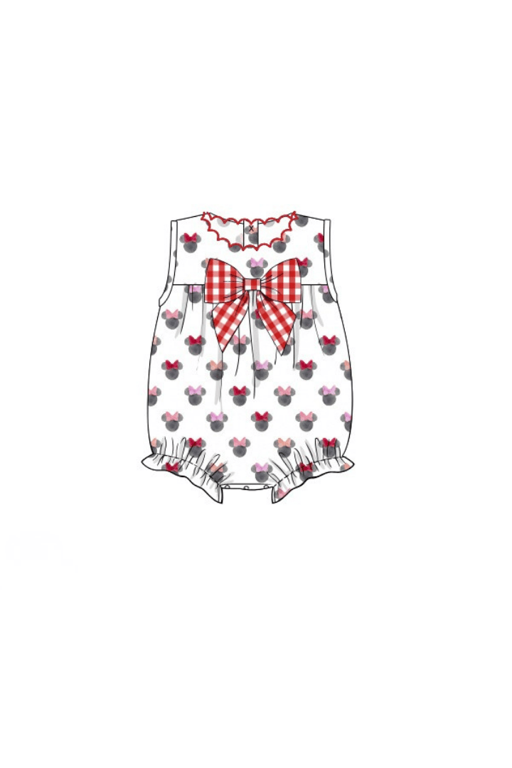 The Smocked Flamingo Pre-Order Watercolor Mouse Scalloped Bow Bubble