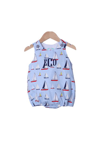 The Smocked Flamingo Sail Away Blue and Red Bubble