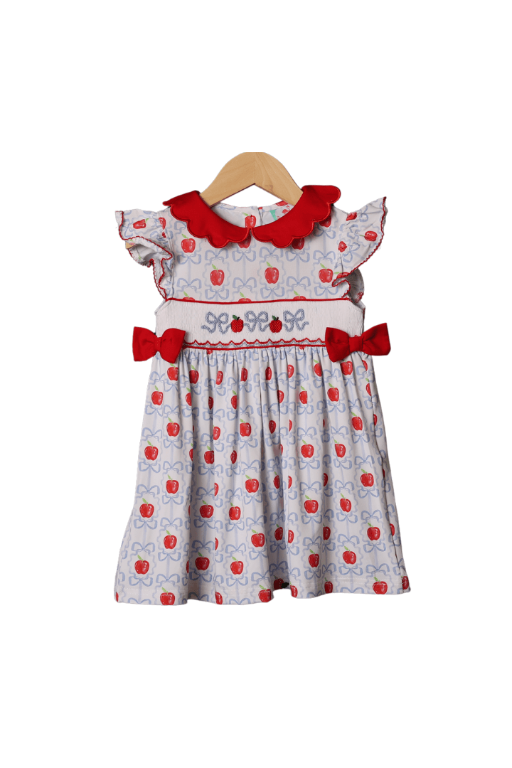 The Smocked Flamingo Smocked Apple Knit Dress