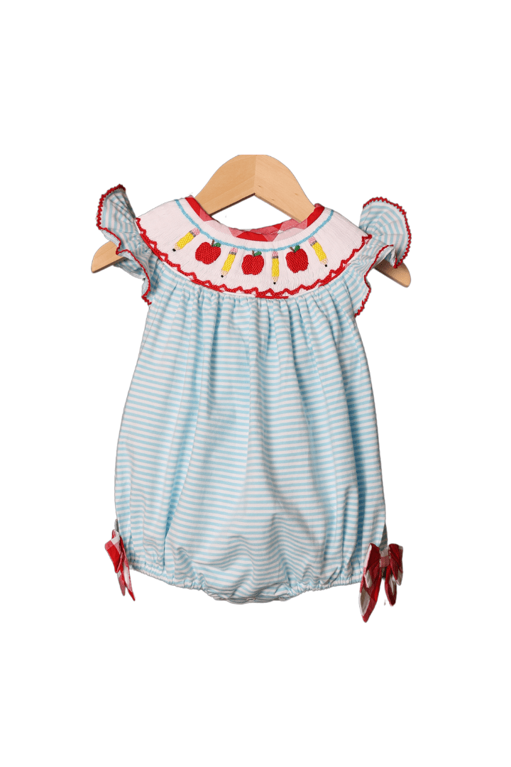 The Smocked Flamingo Smocked Back to School Bow Bubble