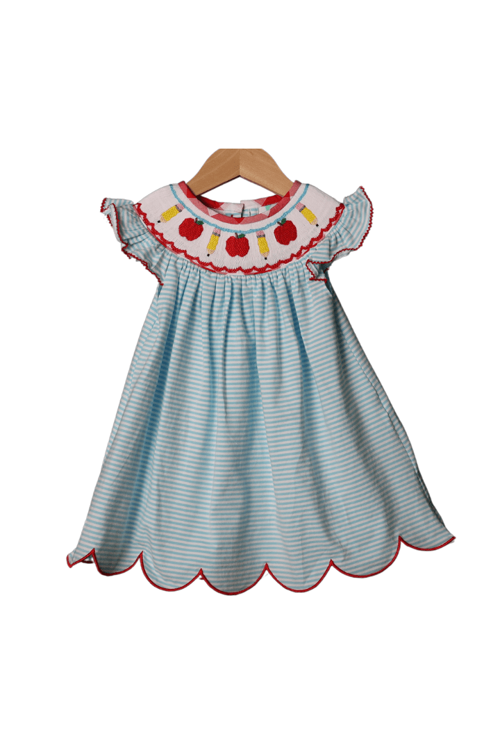 The Smocked Flamingo Smocked Back to School Dress