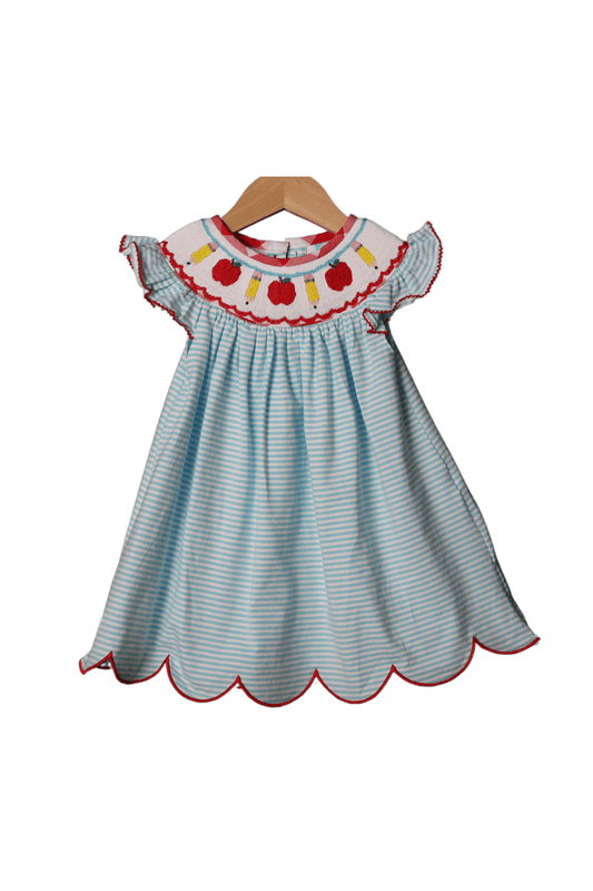 The Smocked Flamingo Smocked Back to School Dress