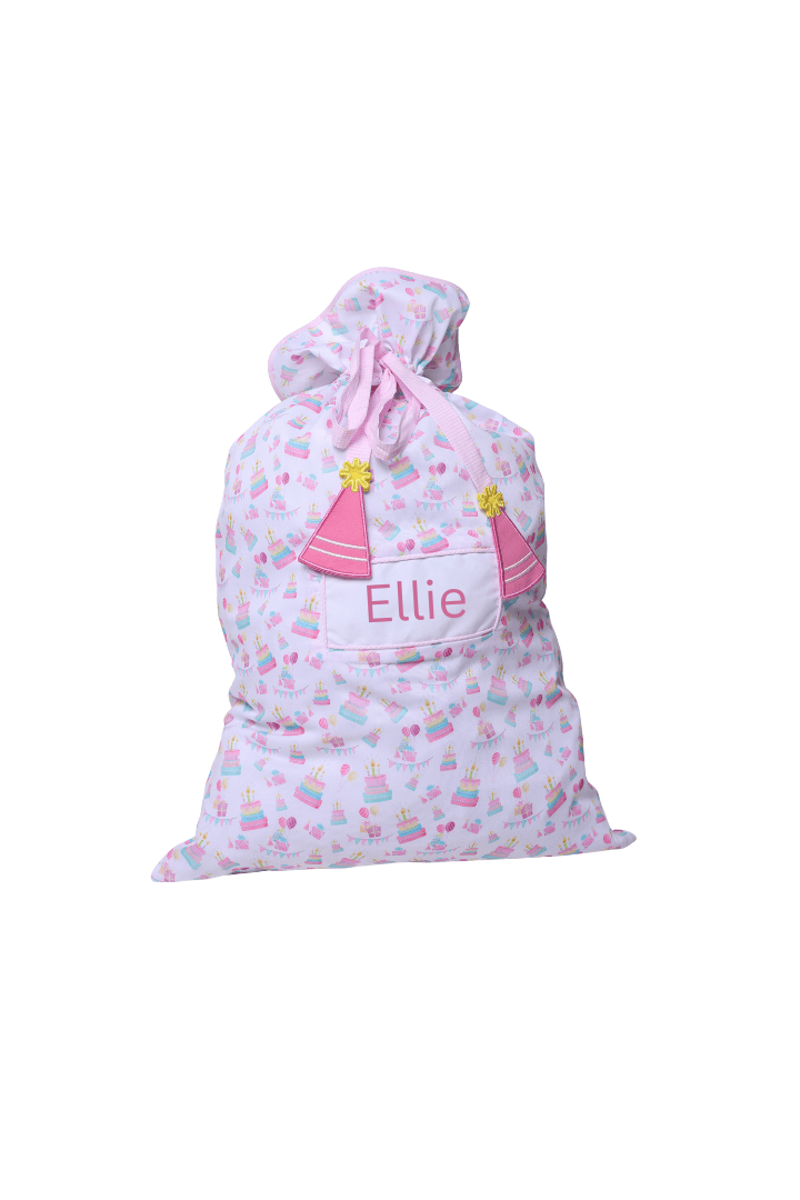 The Smocked Flamingo Smocked Pink Birthday Present Bag