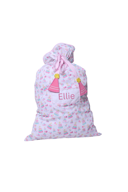 The Smocked Flamingo Smocked Pink Birthday Present Bag