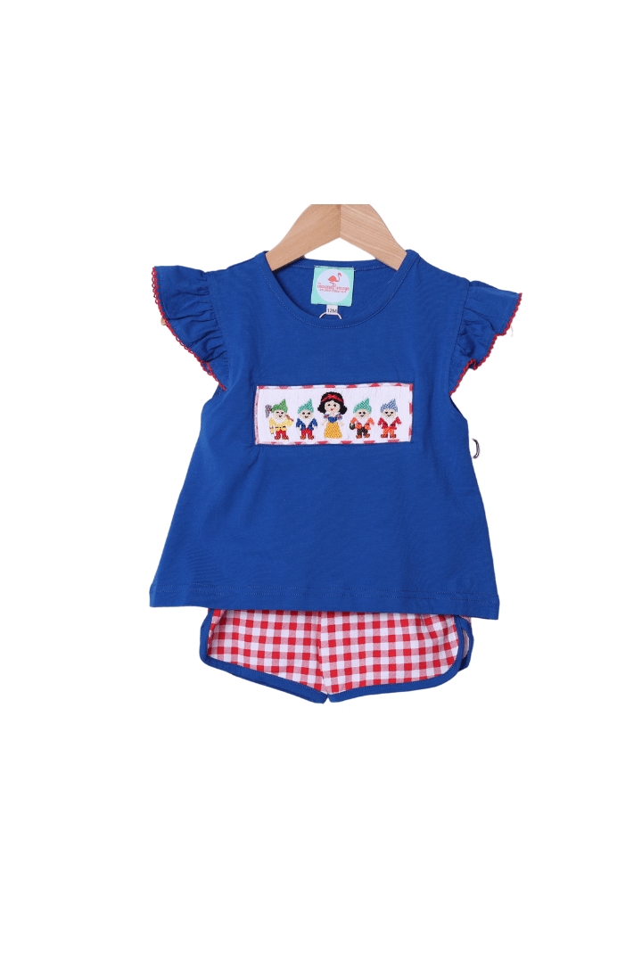 The Smocked Flamingo Smocked Princess and Friends Gingham Short Set