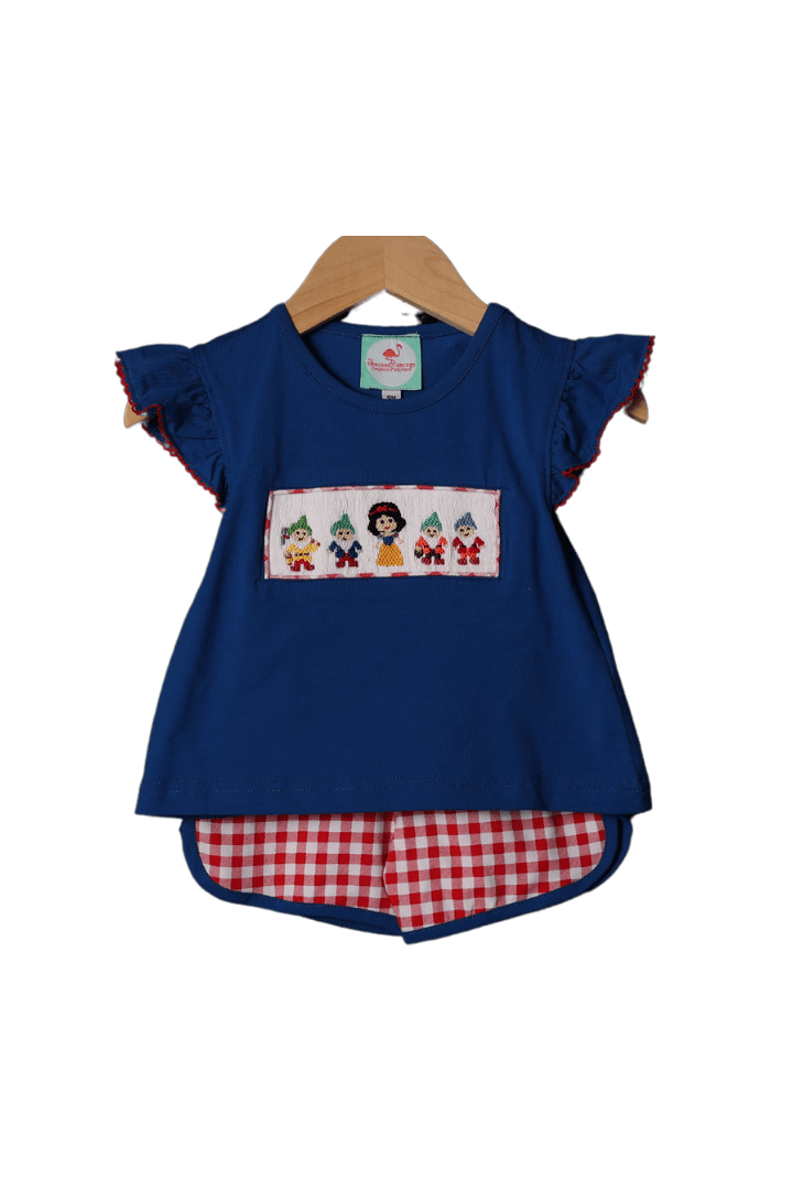 The Smocked Flamingo Smocked Princess and Friends Gingham Short Set