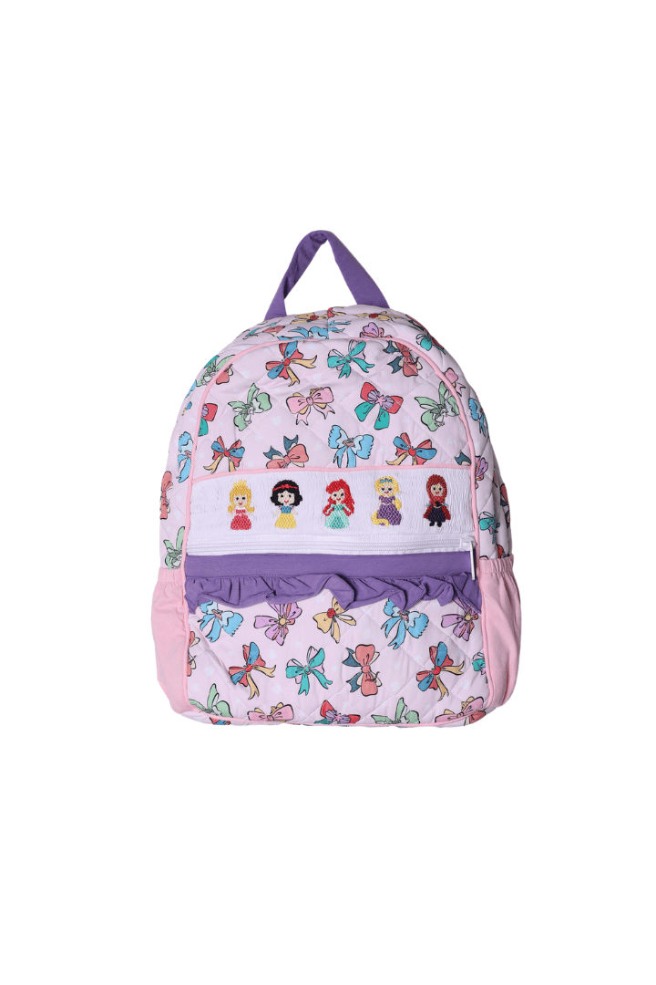 The Smocked Flamingo Smocked Princess Bows Backpack