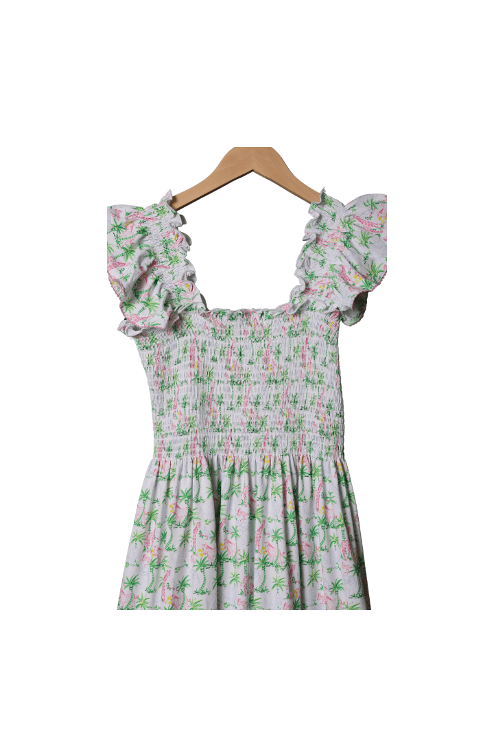 The Smocked Flamingo Tropical Knit Matching Mom Dress