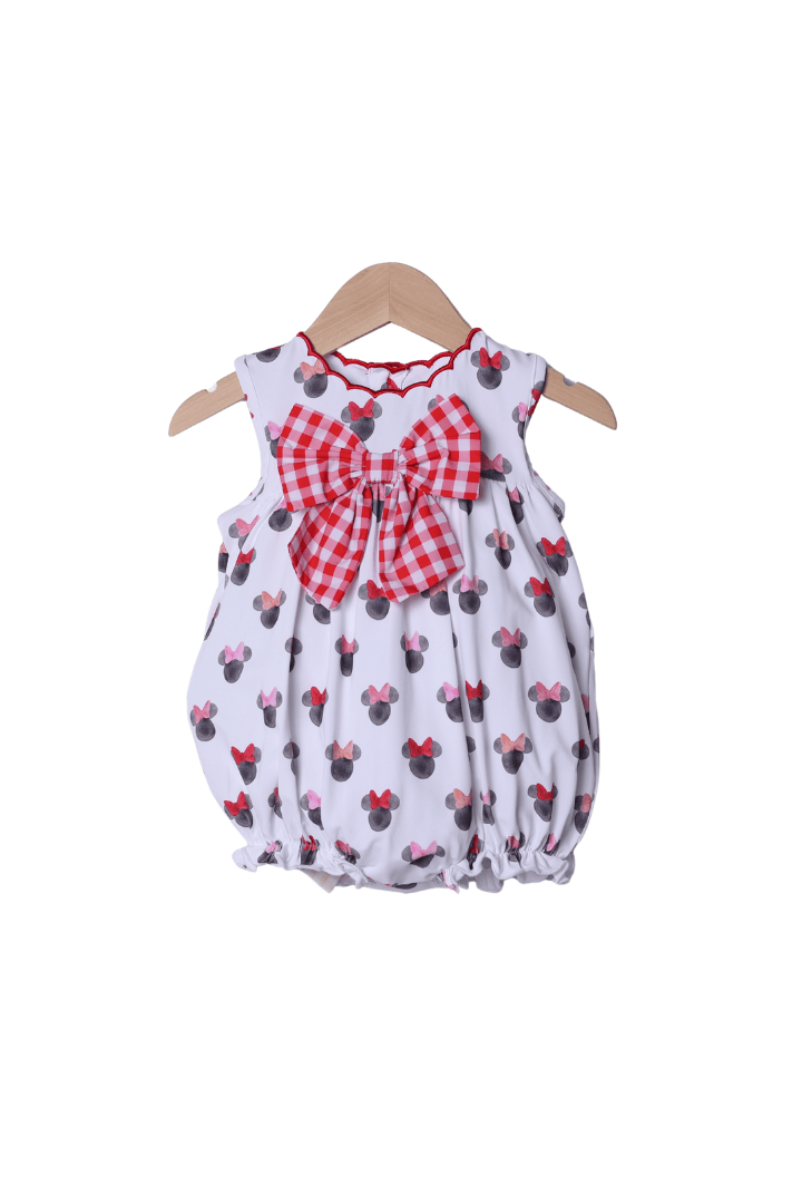 The Smocked Flamingo Watercolor Mouse Scalloped Bow Bubble