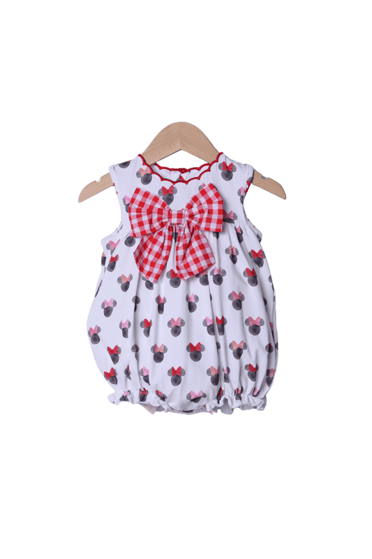 The Smocked Flamingo Watercolor Mouse Scalloped Bow Bubble