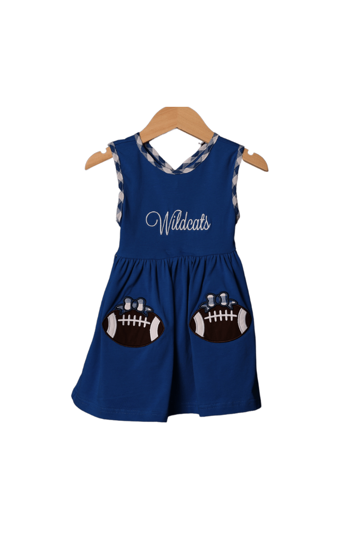 The Smocked Flamingo Wildcats Applique Football Dress