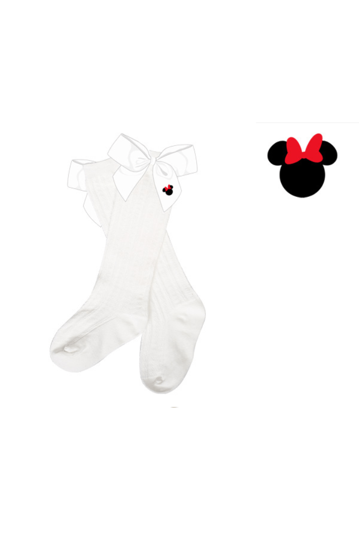 The Smocked Flamingo Embroidered Mouse Bow Socks