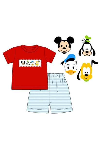 The Smocked Flamingo Hand Smocked Mouse and Friends Boys Set