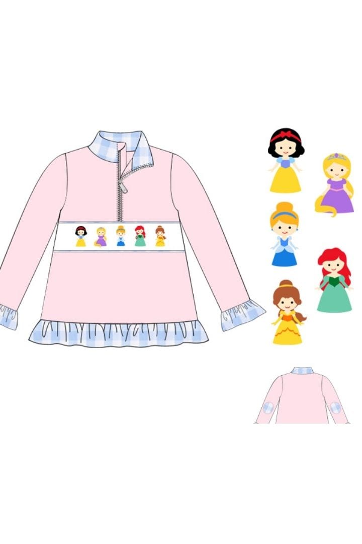 The Smocked Flamingo Hand Smocked Princess Pullover