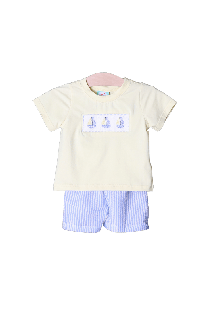 TEE & SHORTS Fish Beau Smocked